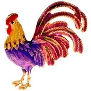 Exquisite Cindy Xiang Rooster Pin Brooch Pendant